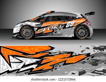 Car decal graphic vector, wrap vinyl sticker. Graphic abstract stripe designs for Racing vehicles.