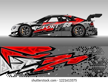 Car decal graphic vector, wrap vinyl sticker. Graphic abstract stripe designs for Racing vehicles.