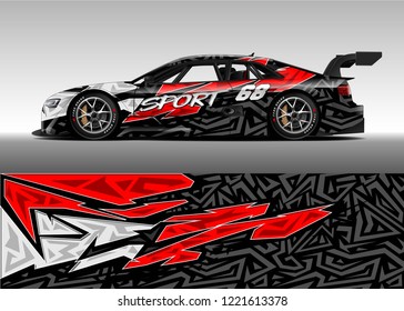 Car decal graphic vector, wrap vinyl sticker. Graphic abstract stripe designs for Racing vehicles.