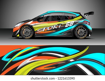 Car decal graphic vector, wrap vinyl sticker. Graphic abstract stripe designs for Racing vehicles.