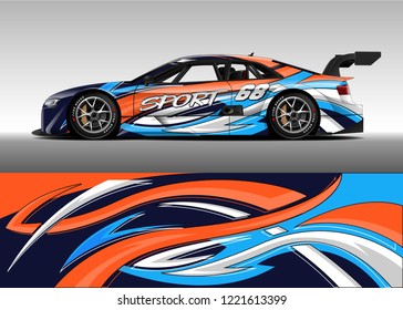 Car decal graphic vector, wrap vinyl sticker. Graphic abstract stripe designs for Racing vehicles.