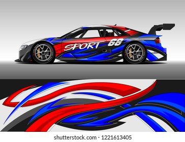 Car decal graphic vector, wrap vinyl sticker. Graphic abstract stripe designs for Racing vehicles.