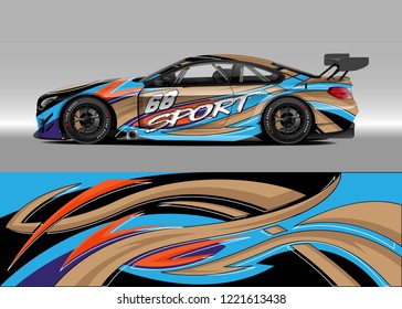 Car decal graphic vector, wrap vinyl sticker. Graphic abstract stripe designs for Racing vehicles.
