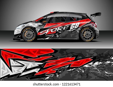 Car decal graphic vector, wrap vinyl sticker. Graphic abstract stripe designs for Racing vehicles.