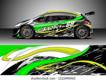 Car decal graphic vector, wrap vinyl sticker. Graphic abstract stripe designs for Racing vehicles.