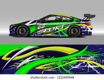 Car decal graphic vector, wrap vinyl sticker. Graphic abstract stripe designs for Racing vehicles.
