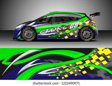 Car decal graphic vector, wrap vinyl sticker. Graphic abstract stripe designs for Racing vehicles.
