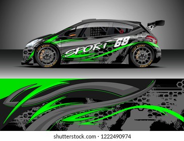 Car decal graphic vector, wrap vinyl sticker. Graphic abstract stripe designs for Racing vehicles.