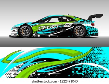 Car decal graphic vector, wrap vinyl sticker. Graphic abstract stripe designs for Racing vehicles.