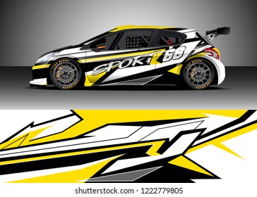 Car decal graphic vector, wrap vinyl sticker. Graphic abstract stripe designs for Racing vehicles.