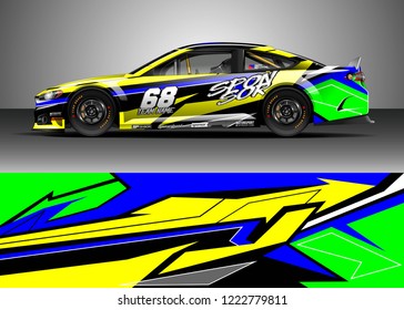 Car decal graphic vector, wrap vinyl sticker. Graphic abstract stripe designs for Racing vehicles.