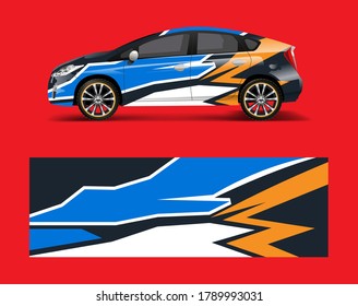 Coche decal gráfico vectorial envolver pegatina de vinilo. Diseños gráficos de forma de onda abstracta para el vector de diseño de la marca, la carrera y la plantilla de vagón de deriva