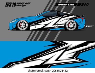 Car decal graphic vector, wrap vinyl sticker. Graphic abstract stripe designs for Racing vehicles luxury