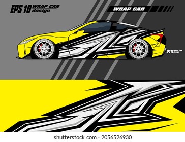 Vector gráfico de calcomanías de coche, envolver pegatina de vinilo. Diseños gráficos abstractos de bandas para vehículos de carreras