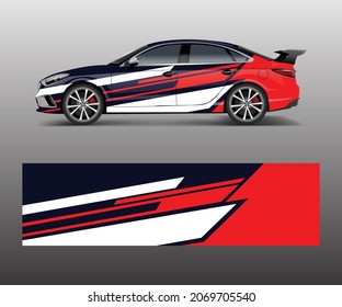 Car decal graphic vector wrap vinyl sticker. Graphic abstract wave shape designs for branding, race and drift car template design vector