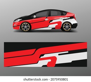Coche decal gráfico vectorial envolver pegatina de vinilo. Diseños gráficos de forma de onda abstracta para el vector de diseño de la marca, la carrera y la plantilla de vagón de deriva