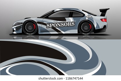 Car decal graphic vector,racing car. Graphic abstract stripe designs for racing car