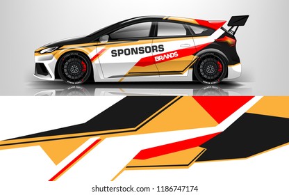 Car decal graphic vector,racing car. Graphic abstract stripe designs for racing car