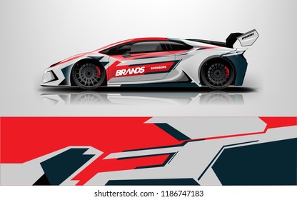 Car decal graphic vector,racing car. Graphic abstract stripe designs for racing car