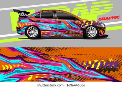 car decal graphic wrap vector, abstract background