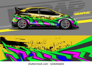 car decal graphic wrap vector, abstract background