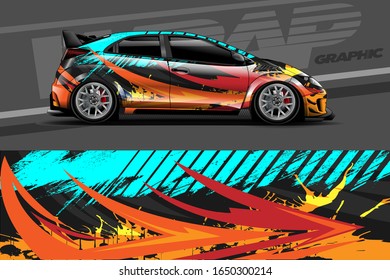car decal graphic wrap vector, abstract background