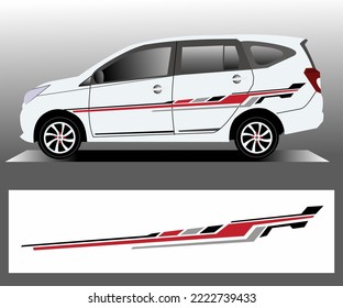 Car decal livery wrap, abstract line pattern graphic.vector file.