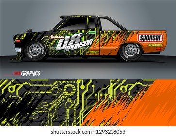 car decal sticker design vector. abstract background for vehicle vinyl wrap