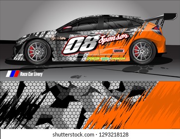 car decal sticker design vector. abstract background for vehicle vinyl wrap