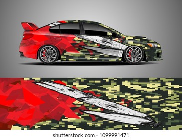 Car Decal Sticker, Graphic abstract racing designs for vehicle vinyl wrap