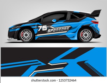 Car decal sticker wrap design vector. Graphic abstract stripe racing background kit designs for vehicle, race car, rally, adventure and livery