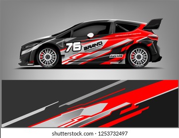 Car decal sticker wrap design vector. Graphic abstract stripe racing background kit designs for vehicle, race car, rally, adventure and livery