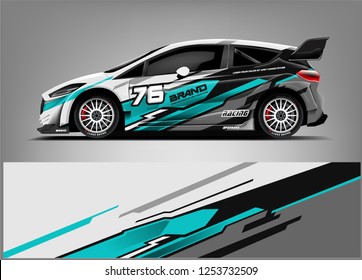 Car decal sticker wrap design vector. Graphic abstract stripe racing background kit designs for vehicle, race car, rally, adventure and livery