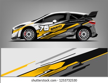 Car decal sticker wrap design vector. Graphic abstract stripe racing background kit designs for vehicle, race car, rally, adventure and livery