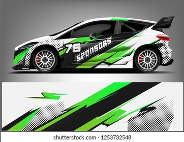 Car decal sticker wrap design vector. Graphic abstract stripe racing background kit designs for vehicle, race car, rally, adventure and livery