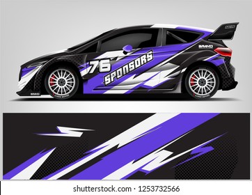 Car decal sticker wrap design vector. Graphic abstract stripe racing background kit designs for vehicle, race car, rally, adventure and livery