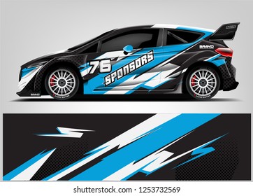 Car decal sticker wrap design vector. Graphic abstract stripe racing background kit designs for vehicle, race car, rally, adventure and livery