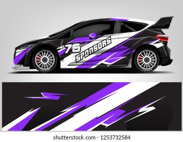 Car decal sticker wrap design vector. Graphic abstract stripe racing background kit designs for vehicle, race car, rally, adventure and livery