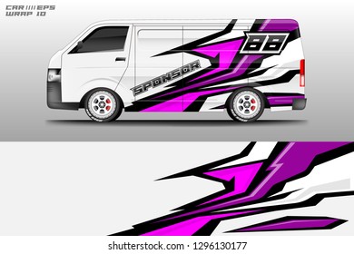 Car decal sticker wrap design vector. Graphic abstract racing background designs .