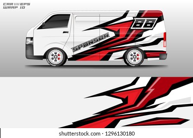 Car decal sticker wrap design vector. Graphic abstract racing background designs .