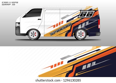 Car decal sticker wrap design vector. Graphic abstract racing background designs .