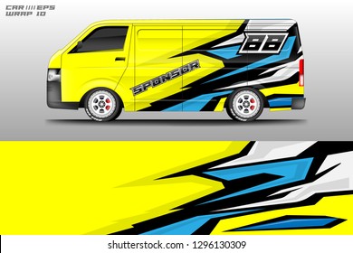Car decal sticker wrap design vector. Graphic abstract racing background designs .
