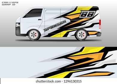 Car decal sticker wrap design vector. Graphic abstract racing background designs .