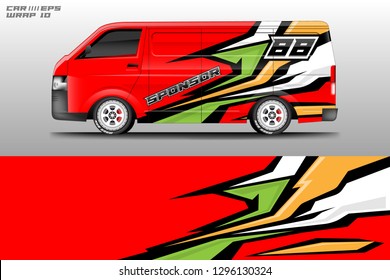 Car decal sticker wrap design vector. Graphic abstract racing background designs .