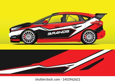 Car decal sticker wrap design vector. Graphic abstract stripe racing background kit designs for vehicle, race car, rally, adventure and livery

