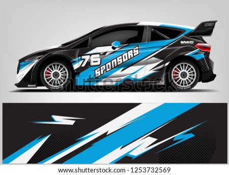 Car decal sticker wrap design vector. Graphic abstract stripe racing background kit designs for vehicle, race car, rally, adventure and livery