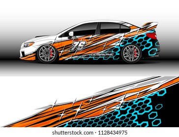 Car decal, truck and cargo van wrap vector. Graphic abstract stripe designs for branding and livery vehicle