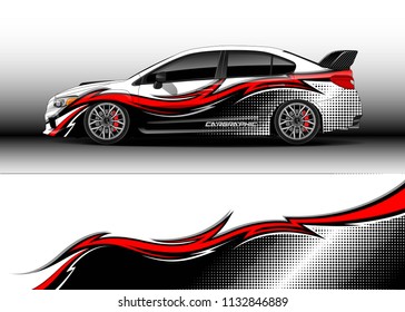 Car decal, truck and cargo van wrap vector. Graphic abstract stripe designs for branding and drift livery car