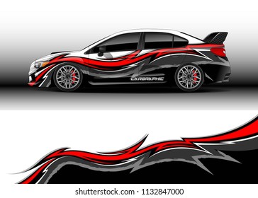 Car decal, truck and cargo van wrap vector. Graphic abstract stripe designs for branding and drift livery car