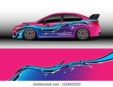 Car decal, truck and cargo van wrap vector. Graphic abstract stripe designs for drift livery car, advertisement and branding